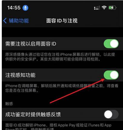 阿拉尔苹果14维修网点分享iPhone14注视感知功能有什么用 